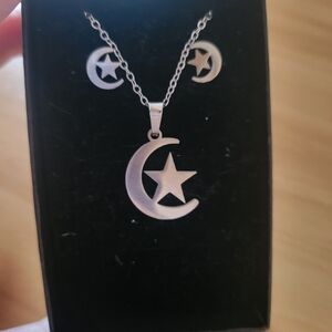 🌹Buy 1 Get 1 Free🌹 Stainless Steel  Crescent Moon and Star Jewelry Set